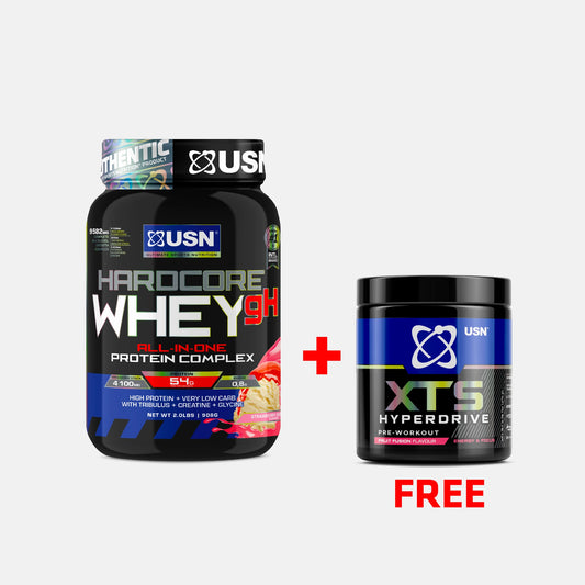 Hardcore Whey GH Straw Smoothie 908g + Free XTS Hyperdrive Fruit Fusion